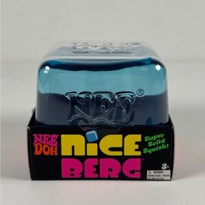 NeeDoh Nice Berg Blue XL Giant Nee Doh Niceberg Solid Squish Cube Ice Block New!